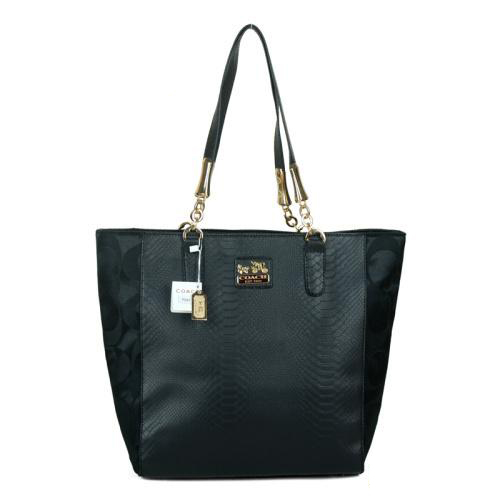 Coach Madison North South Bonded Small Black Totes EAX | Coach Outlet Canada